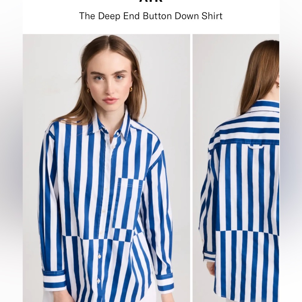 NWOT AYR The Deep End in blue regatta stripe XS